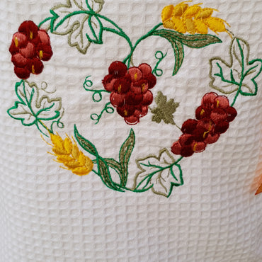 Grembiule Cucina Panna Nido D'Ape Uva