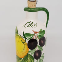 Oliera grande con Manico decoro Limoni E Olive