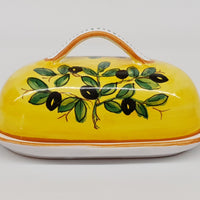 Porta Burro Ovale Decoro Olive fondo Giallo