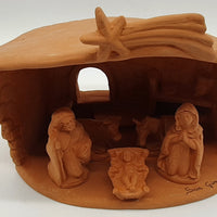 Presepe Terracotta Con Capanna 5 Pezzi cm 7