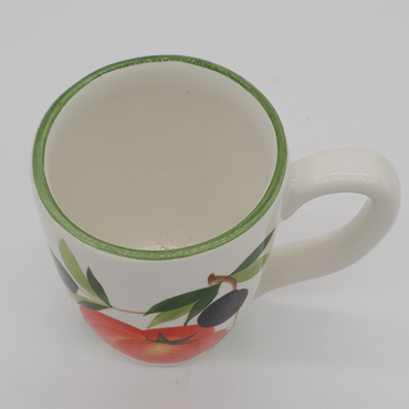 Bicchiere Mug Decoro Pomodori E Olive