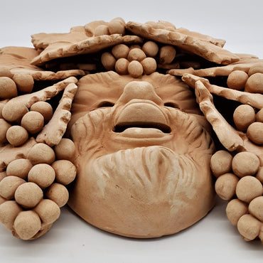 Old Bacchus Small Terracotta Mask