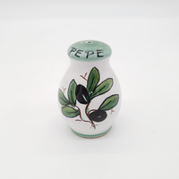 Salt and Pepper Set Olive Decor White Background