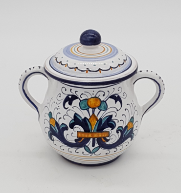 Sugar bowl with Deruta decoration