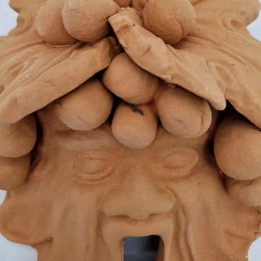 Faun Mask With Grapes Terracotta