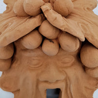 Faun Mask With Grapes Terracotta