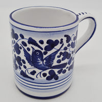 Mug glass arabesque decoration blue