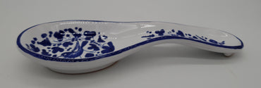 Ladle or spoon holder with blue arabesque decoration