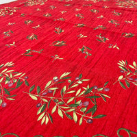 Provencal Tablecloth Olives Red White Background