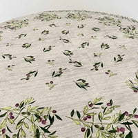 Provencal Tablecloth Olive Gray Background