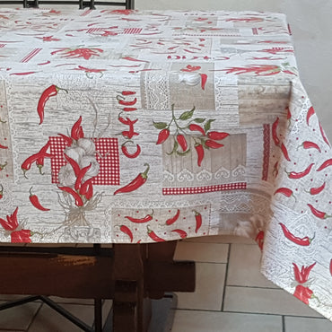Provencal Tablecloth with Garlic and Chillies