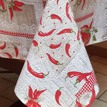 Provencal Tablecloth with Garlic and Chillies