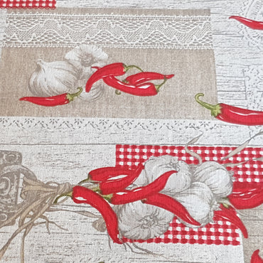 Provencal Tablecloth with Garlic and Chillies