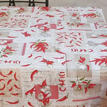 Provencal Tablecloth with Garlic and Chillies