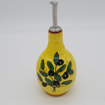 Olive Oil Cruet With Yellow Background