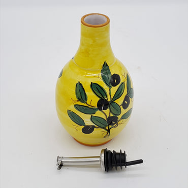 Olive Oil Cruet With Yellow Background