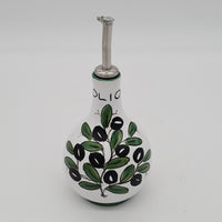 Ampolla Olio Decoro Olive Fondo Bianco