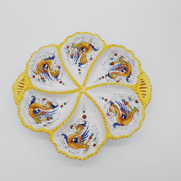 6 Compartment appetizer plate with Raphaelesque decoration