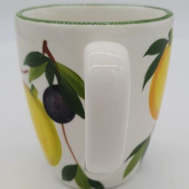 Glass Mug Decorated with Lemons And Olives