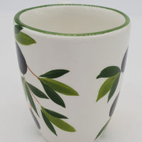Glass Mug Decorated with Lemons And Olives