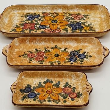 Tray With Gubbio Decor Handles