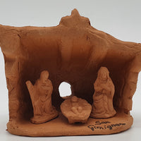 Presepe Terracotta Con Capanna 3 Pezzi cm 2,5
