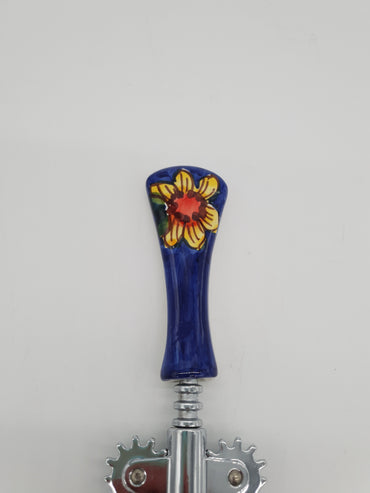Sunflowers Corkscrew Blue Steel Ceramic Background