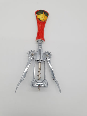 Lemon Corkscrew Red Background Ceramic Steel