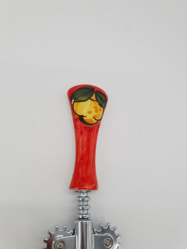 Lemon Corkscrew Red Background Ceramic Steel