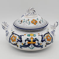 Zuppiera Bassa Con Manici Decoro Deruta