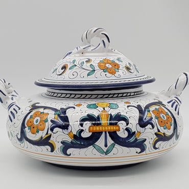 Low Tureen With Deruta Decor Handles