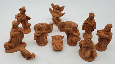 Terracotta Nativity Scene 12 Pieces cm 10