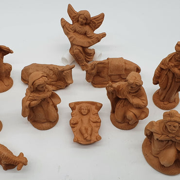 Terracotta Nativity Scene 12 Pieces cm 10