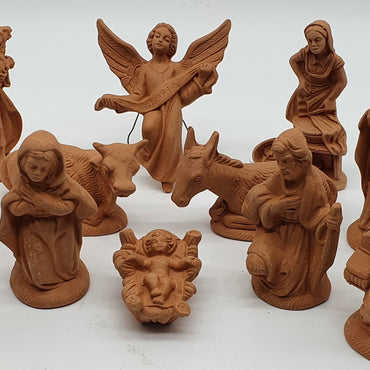 Terracotta Nativity Scene 15 Pieces cm 12