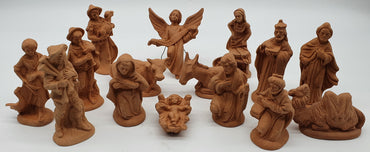 Terracotta Nativity Scene 15 Pieces cm 12