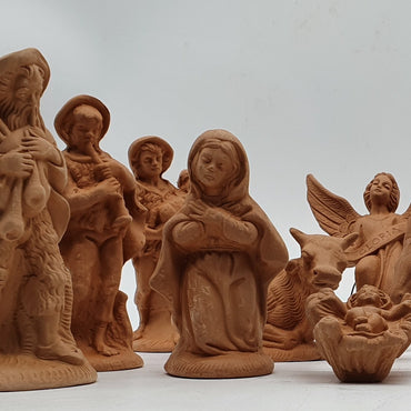 Terracotta Nativity Scene 15 Pieces cm 12