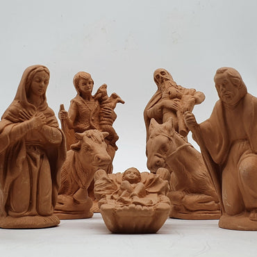 Terracotta Nativity Scene 12 Pieces cm 14