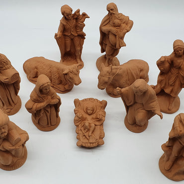 Terracotta Nativity Scene 12 Pieces cm 14