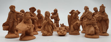 Terracotta Nativity Scene 16 Pieces cm 7