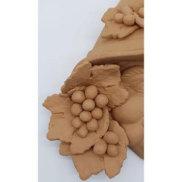Maschera contadino uva in terracotta