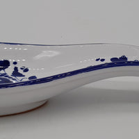 Ladle or spoon holder with blue arabesque decoration
