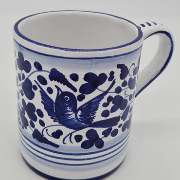 Mug glass arabesque decoration blue