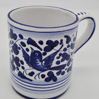 Mug glass arabesque decoration blue