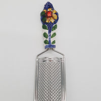 Grattugia Formaggio Girasole fondo blu Acciaio e Ceramica