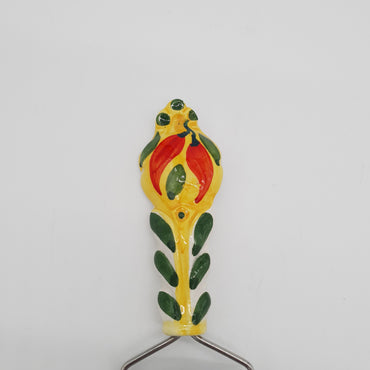 Grattugia Formaggio Peperoncino Fondo Giallo Acciaio e Ceramica