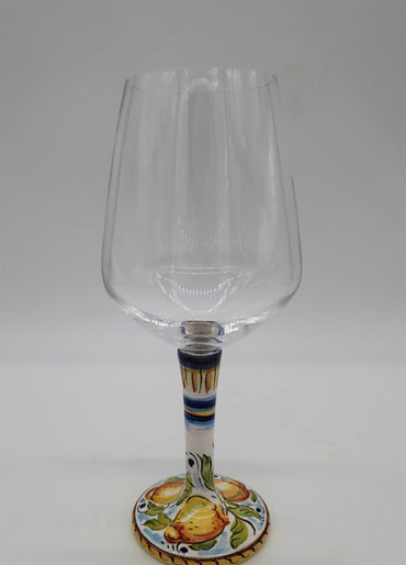 Glass for Wine Ceramic and Glass with Lemons