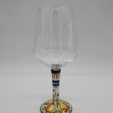 Glass for Wine Ceramic and Glass with Lemons