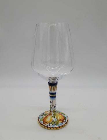 Glass for Wine Ceramic and Glass with Lemons