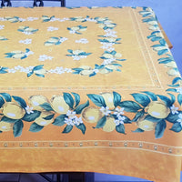 Provencal Tablecloth Lemon Yellow Background