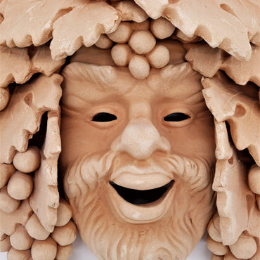 Old Bacchus Small Terracotta Mask